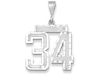 FJC Finejewelers 14k White Gold Large Bright Cut Number 34 Charm