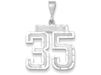 FJC Finejewelers 14k White Gold Large Bright Cut Number 35 Charm