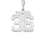 FJC Finejewelers 14k White Gold Large Bright Cut Number 36 Charm