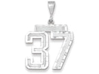 FJC Finejewelers 14k White Gold Large Bright Cut Number 37 Charm