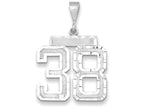 FJC Finejewelers 14k White Gold Large Bright Cut Number 38 Charm