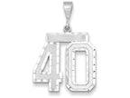 FJC Finejewelers 14k White Gold Large Bright Cut Number 40 Charm