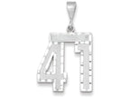 FJC Finejewelers 14k White Gold Large Bright Cut Number 41 Charm