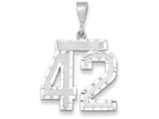 FJC Finejewelers 14k White Gold Large Bright Cut Number 42 Charm