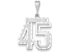 FJC Finejewelers 14k White Gold Large Bright Cut Number 45 Charm
