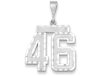 FJC Finejewelers 14k White Gold Large Bright Cut Number 46 Charm