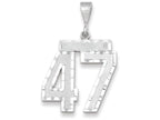 FJC Finejewelers 14k White Gold Large Bright Cut Number 47 Charm