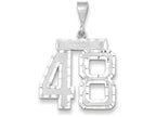 FJC Finejewelers 14k White Gold Large Bright Cut Number 48 Charm