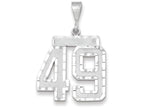 FJC Finejewelers 14k White Gold Large Bright Cut Number 49 Charm