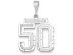 FJC Finejewelers 14k White Gold Large Bright Cut Number 50 Charm