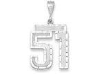 FJC Finejewelers 14k White Gold Large Bright Cut Number 51 Charm