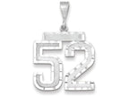 FJC Finejewelers 14k White Gold Large Bright Cut Number 52charm Charm