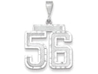 FJC Finejewelers 14k White Gold Large Bright Cut Number 56 Charm