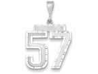 FJC Finejewelers 14k White Gold Large Bright Cut Number 57 Charm