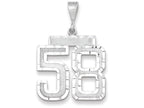 FJC Finejewelers 14k White Gold Large Bright Cut Number 58 Charm