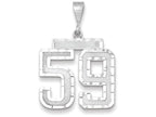 FJC Finejewelers 14k White Gold Large Bright Cut Number 59 Charm