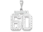 FJC Finejewelers 14k White Gold Large Bright Cut Number 60 Charm