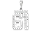 FJC Finejewelers 14k White Gold Large Bright Cut Number 61 Charm