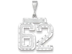 FJC Finejewelers 14k White Gold Large Bright Cut Number 62 Charm