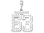 FJC Finejewelers 14k White Gold Large Bright Cut Number 63 Charm