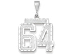 FJC Finejewelers 14k White Gold Large Bright Cut Number 64 Charm
