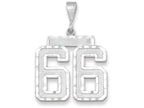 FJC Finejewelers 14k White Gold Large Bright Cut Number 66 Charm