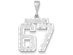 FJC Finejewelers 14k White Gold Large Bright Cut Number 67 Charm