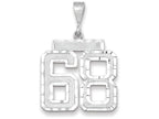 FJC Finejewelers 14k White Gold Large Bright Cut Number 68 Charm