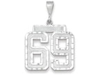 FJC Finejewelers 14k White Gold Large Bright Cut Number 69 Charm
