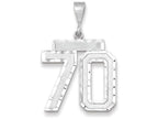 FJC Finejewelers 14k White Gold Large Bright Cut Number 70 Charm