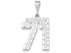 FJC Finejewelers 14k White Gold Large Bright Cut Number 71 Charm