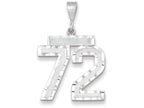 FJC Finejewelers 14k White Gold Large Bright Cut Number 72 Charm