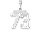 FJC Finejewelers 14k White Gold Large Bright Cut Number 73 Charm