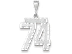 FJC Finejewelers 14k White Gold Large Bright Cut Number 74 Charm