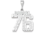 FJC Finejewelers 14k White Gold Large Bright Cut Number 76 Charm