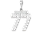 FJC Finejewelers 14k White Gold Large Bright Cut Number 77 Charm