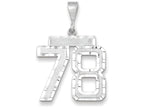 FJC Finejewelers 14k White Gold Large Bright Cut Number 78 Charm