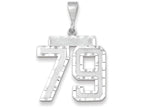 FJC Finejewelers 14k White Gold Large Bright Cut Number 79 Charm