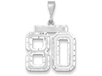 FJC Finejewelers 14k White Gold Large Bright Cut Number 80 Charm