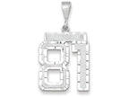 FJC Finejewelers 14k White Gold Large Bright Cut Number 81 Charm