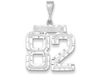 FJC Finejewelers 14k White Gold Large Bright Cut Number 82 Charm