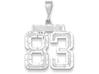 FJC Finejewelers 14k White Gold Large Bright Cut Number 83 Charm