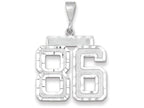 FJC Finejewelers 14k White Gold Large Bright Cut Number 86 Charm