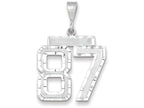 FJC Finejewelers 14k White Gold Large Bright Cut Number 87 Charm