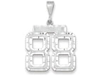 FJC Finejewelers 14k White Gold Large Bright Cut Number 88 Charm