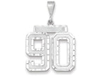 FJC Finejewelers 14k White Gold Large Bright Cut Number 90 Charm
