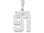 FJC Finejewelers 14k White Gold Large Bright Cut Number 91 Charm
