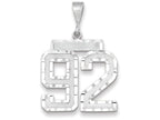 FJC Finejewelers 14k White Gold Large Bright Cut Number 92 Charm