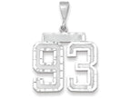 FJC Finejewelers 14k White Gold Large Bright Cut Number 93 Charm