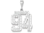 FJC Finejewelers 14k White Gold Large Bright Cut Number 94 Charm